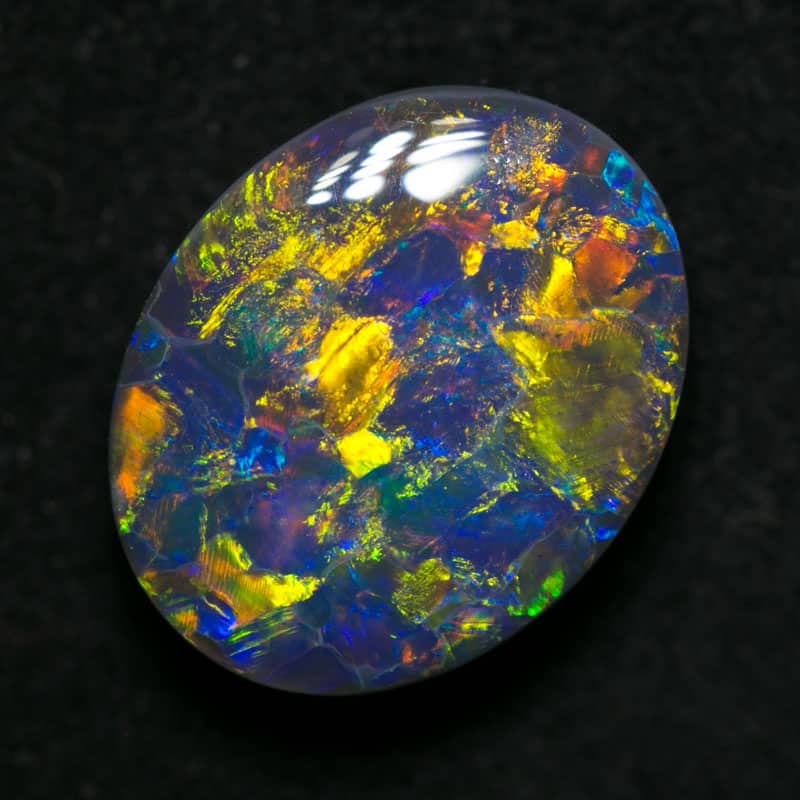3.15 ct gem black opal 12x9.5x4.5mm