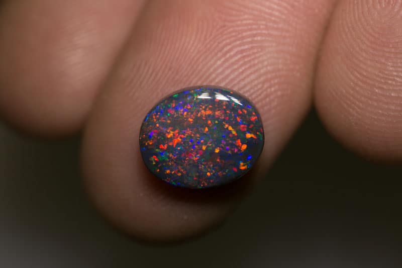 3.36 ct gem black opal for collectors 11x9x4mm