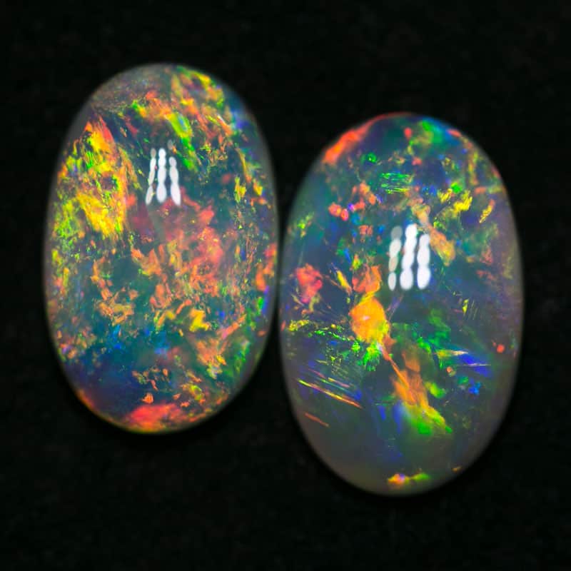 3.41 ct gem crystal opal pair 10.5x7x3mm