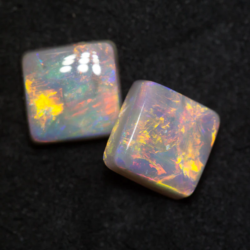 3.48 ct dark opal pair 7.5x7.5x3.5mm