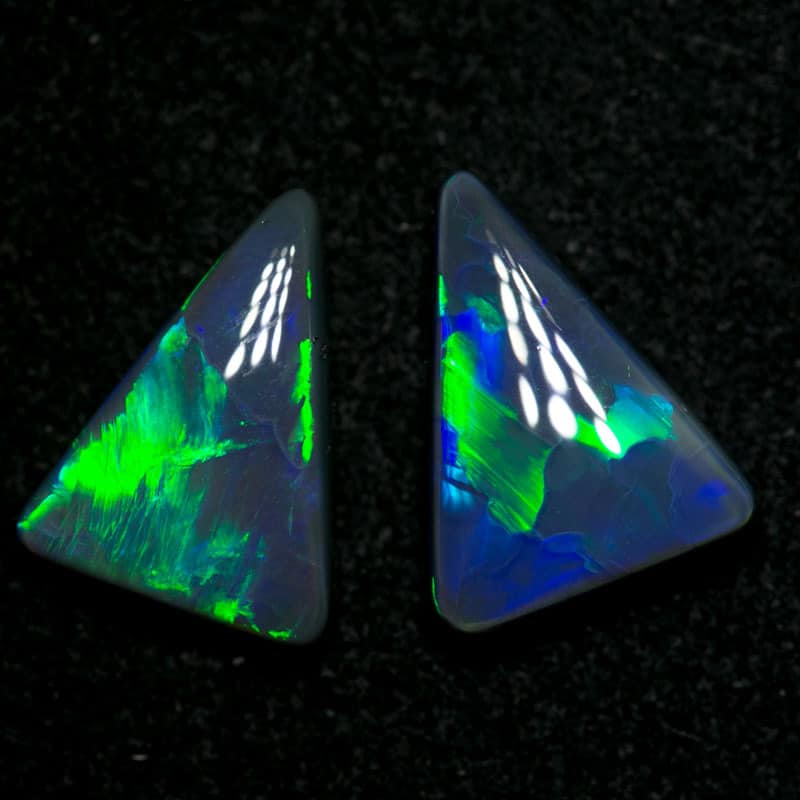 3.54 ct black opal pair 11x8x3.5mm