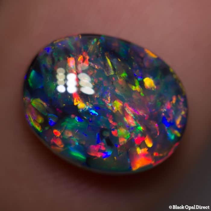 3.67 ct gem black opal collectors piece 12x9.5x4.5mm
