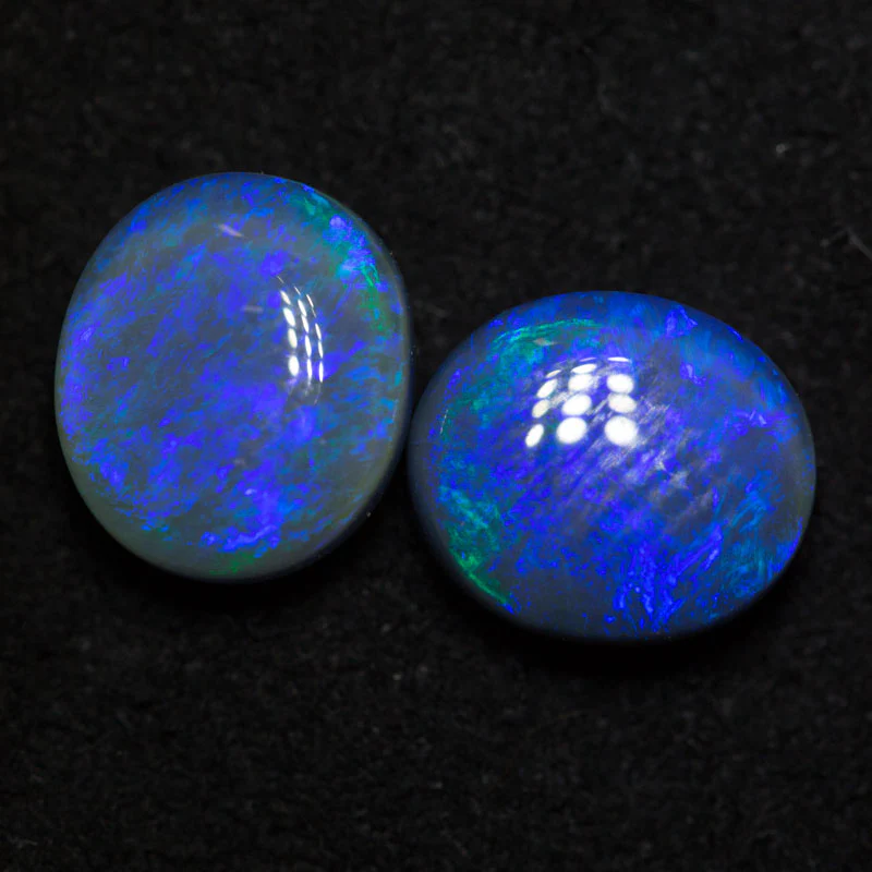 3.77 ct dark opal pair 8.7x7.5x4.3mm