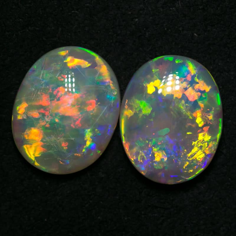 3.80 ct gem crystal opal pair 10x8mm