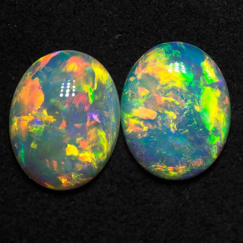 3.81 ct gem crystal opal pair 10.4x8.3x3.1mm