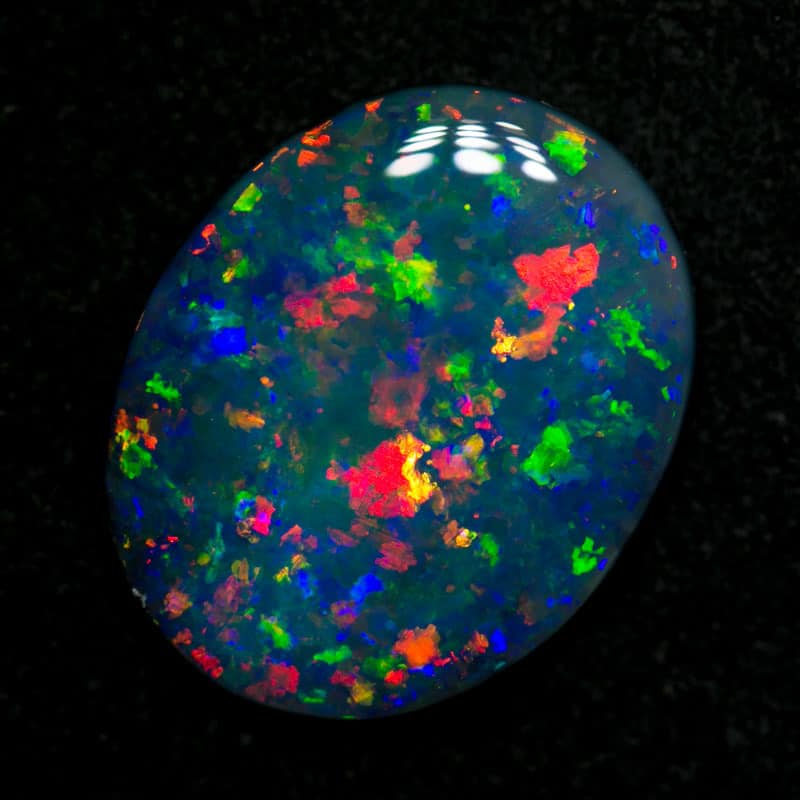 3.86 ct gem black opal 14.5x12x3mm