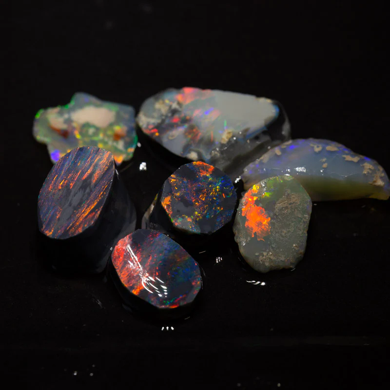 31 ct rubbed opal parcel 7pc