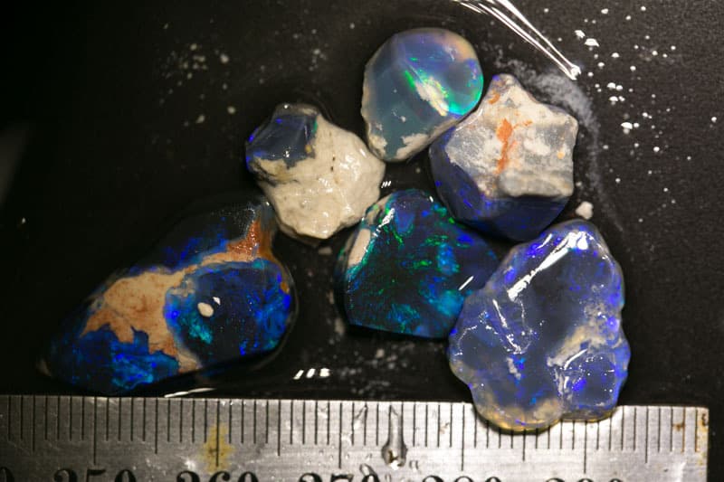 33 ct rough &amp; rubbed opal parcel 6 pieces