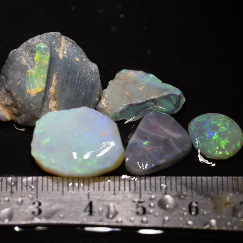 35.00 ct rough and rubbed opal parcel 5pc