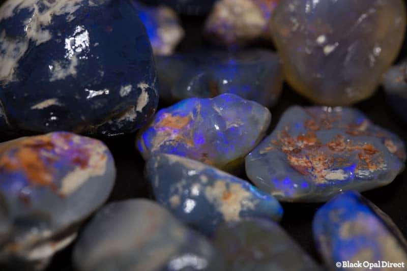 350 ct rough black opal parcel