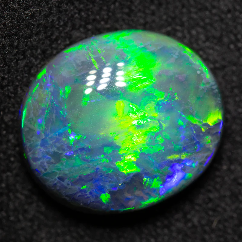 4.19 ct gem black opal 12.4x10.8x5.1mm