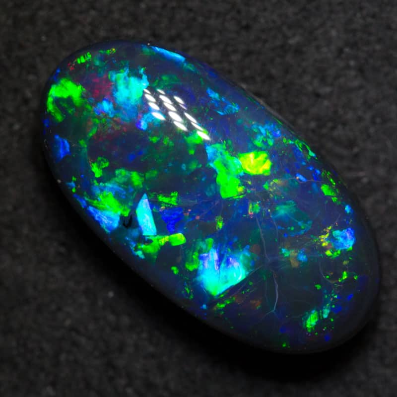 4.20 ct gem black opal 14.6x7.6x5.9mm