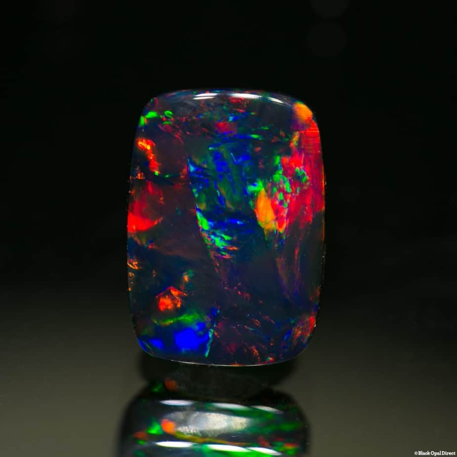 4.28 ct top gem cushion cut black opal collectors piece 13x9x4mm