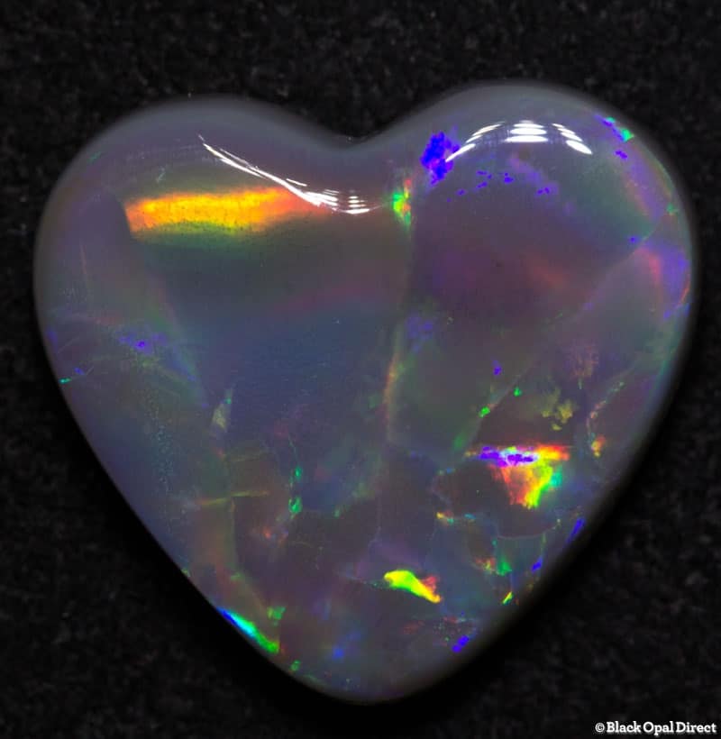 4.50 ct semi black opal heart 14.5x13x4mm