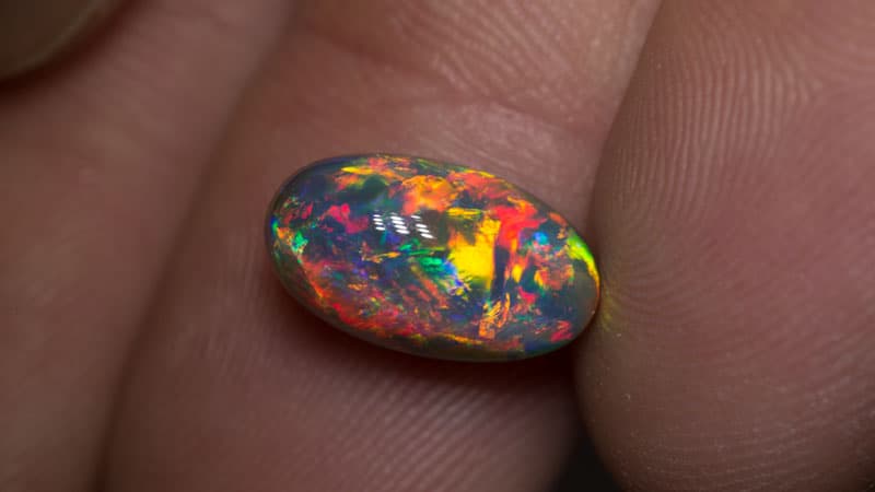 4.78 ct gem black opal 13.7x7.9x7.1mm