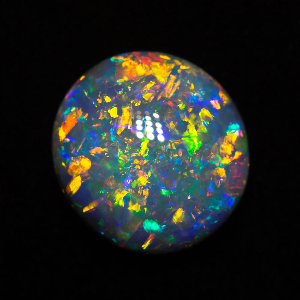 4.80 ct double-sided gem black opal 12.8x11.9x5.1mm - Image 3