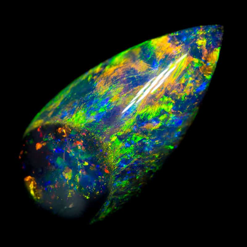 4.88 ct black opal comet 19.5x9.5x4.8mm