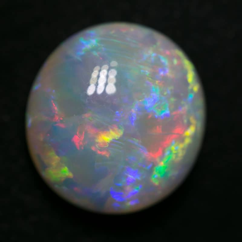 4.91 ct white opal double sided 12.5x11.5x5mm