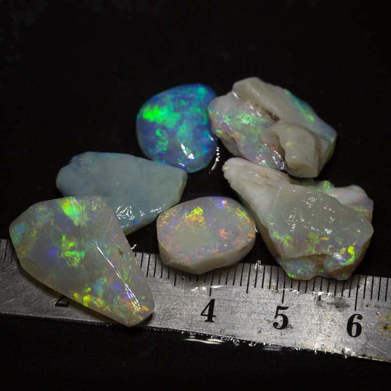 43 ct rough and rubbed opal parcel 6pc