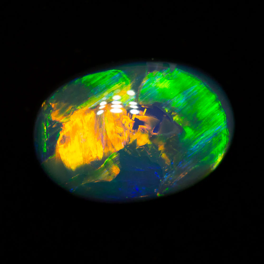 5.12 ct gem black opal 14.4x9.3x6mm - Image 2