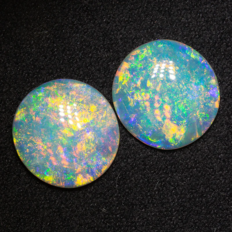 5.66 ct crystal opal pair 11.7x11.7x3.2mm