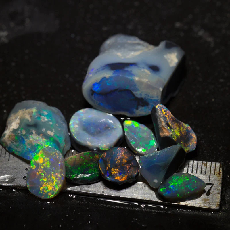 55.00 ct rough and rubbed opal parcel 10pc