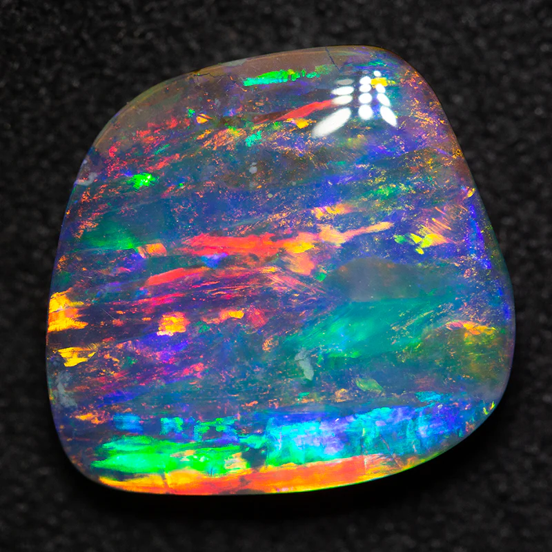 6.00 ct black boulder opal 13x12x4.2mm