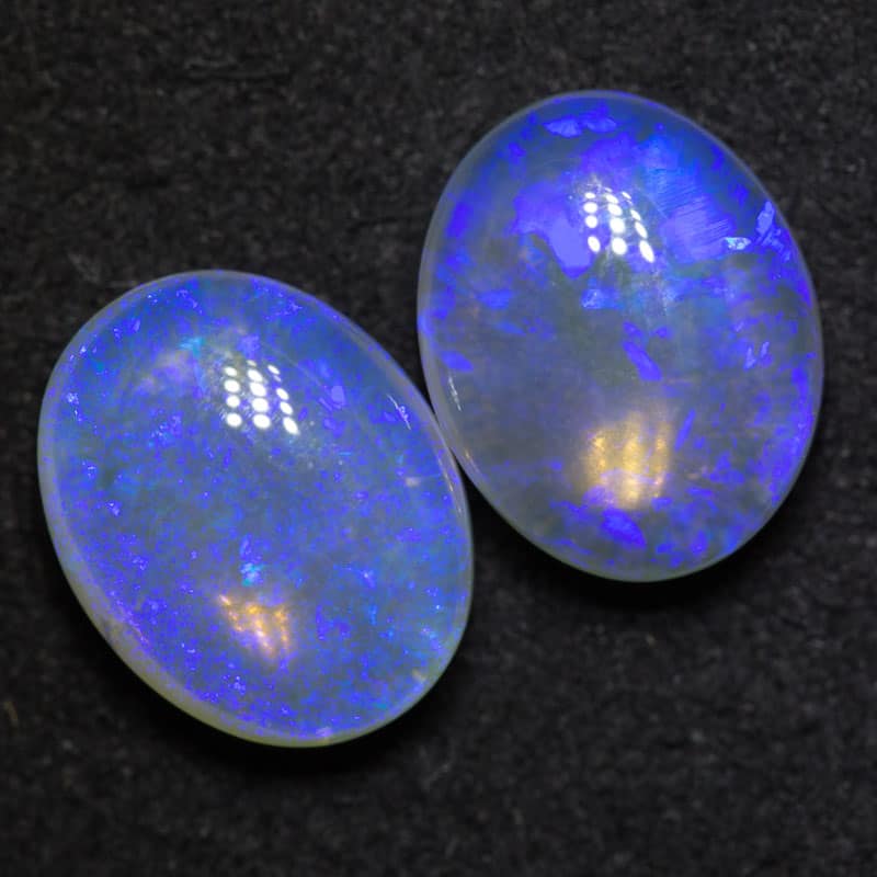 6.05 ct crystal opal pair 11x8.9x5mm