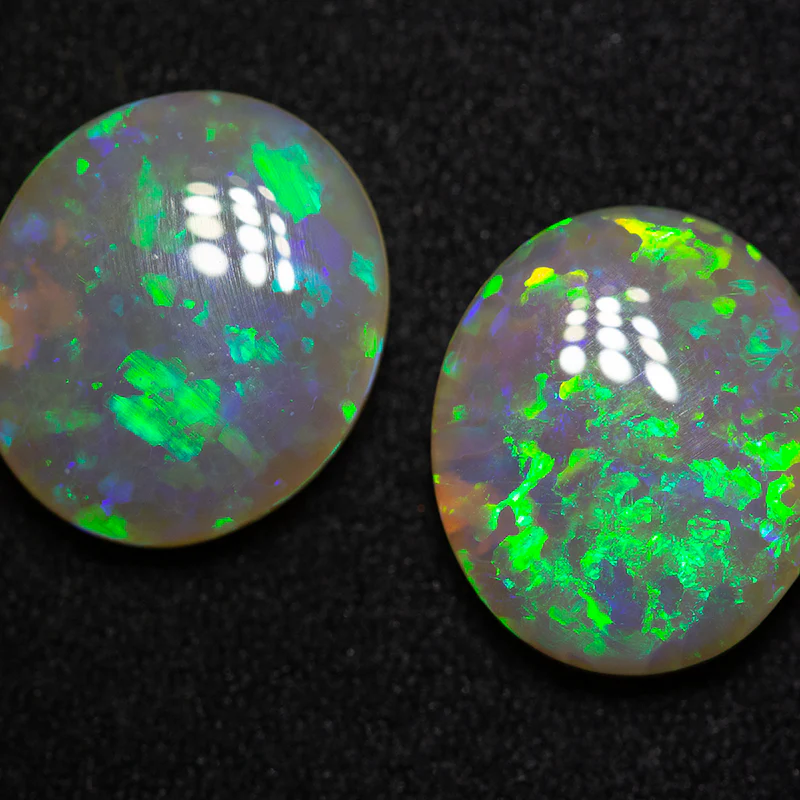6.12 ct crystal opal pair 11.8x10.3x3.9mm