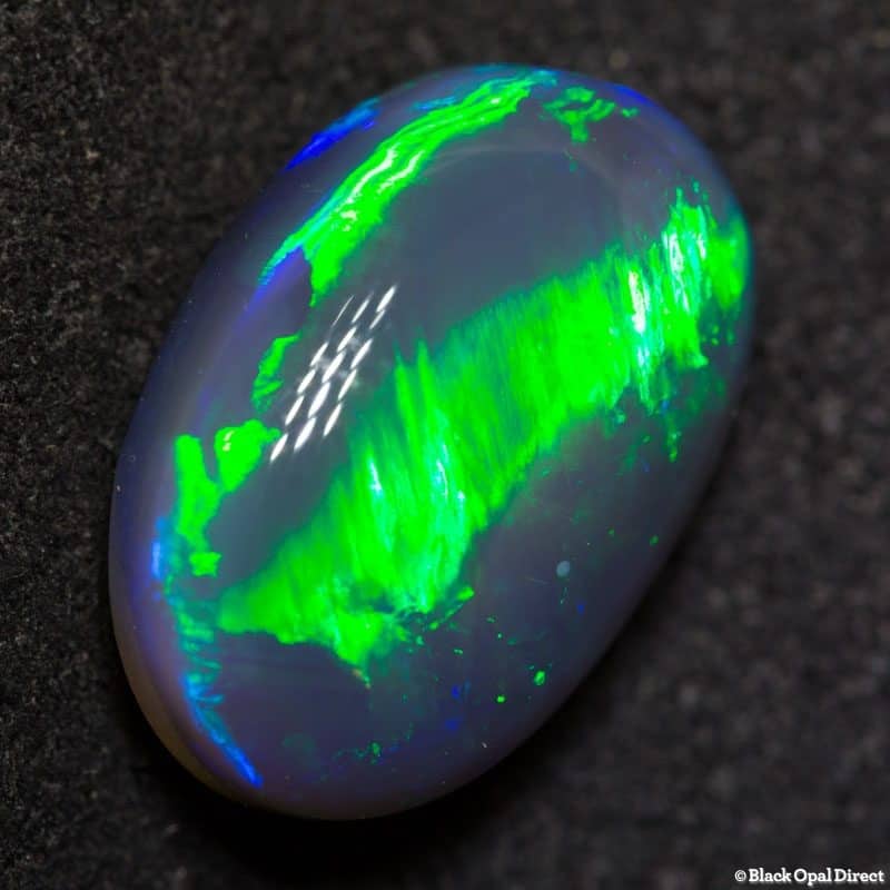 6.30ct cats eye pattern black opal 14.5x10x6.5mm