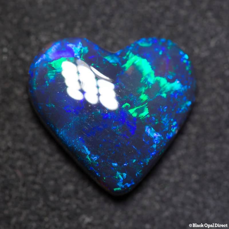 6.40 ct black opal heart 15.5x15x5mm