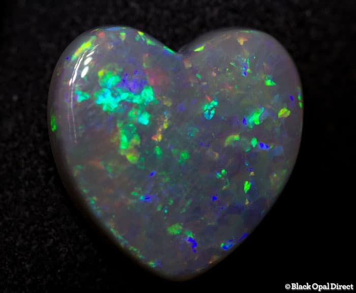 6.80 ct heart shaped semi black opal 15x15x4.5mm