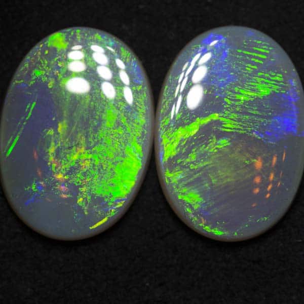 6.95 ct dark opal pair 14.5x10.5x3.2mm