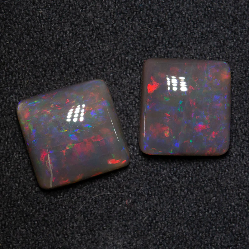 7.33 ct dark opal cushion cut pair 10x9.5mm