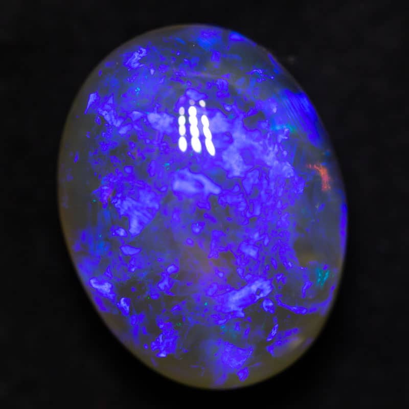 7.76 ct black crystal opal 14x11x8mm