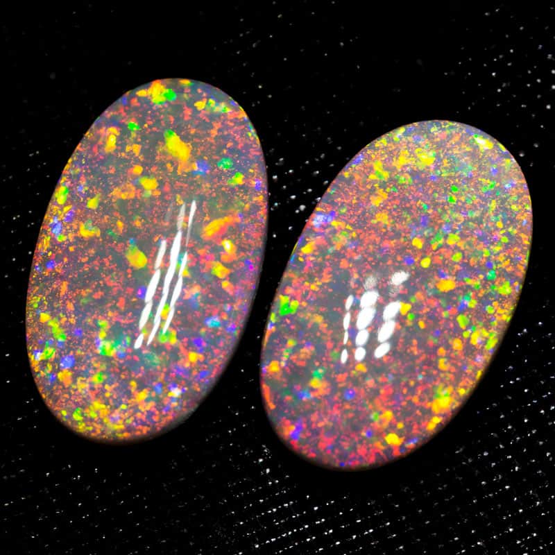 7.84 ct gem crystal opal pair 16x9.5mm