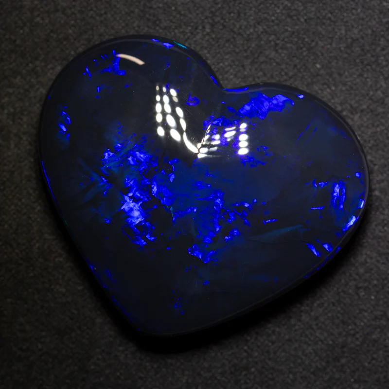 79.02 ct black opal heart 37x32x11mm