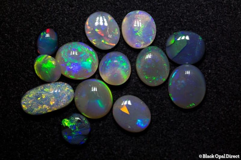 9.18 ct bag of assorted opals from black to crystal