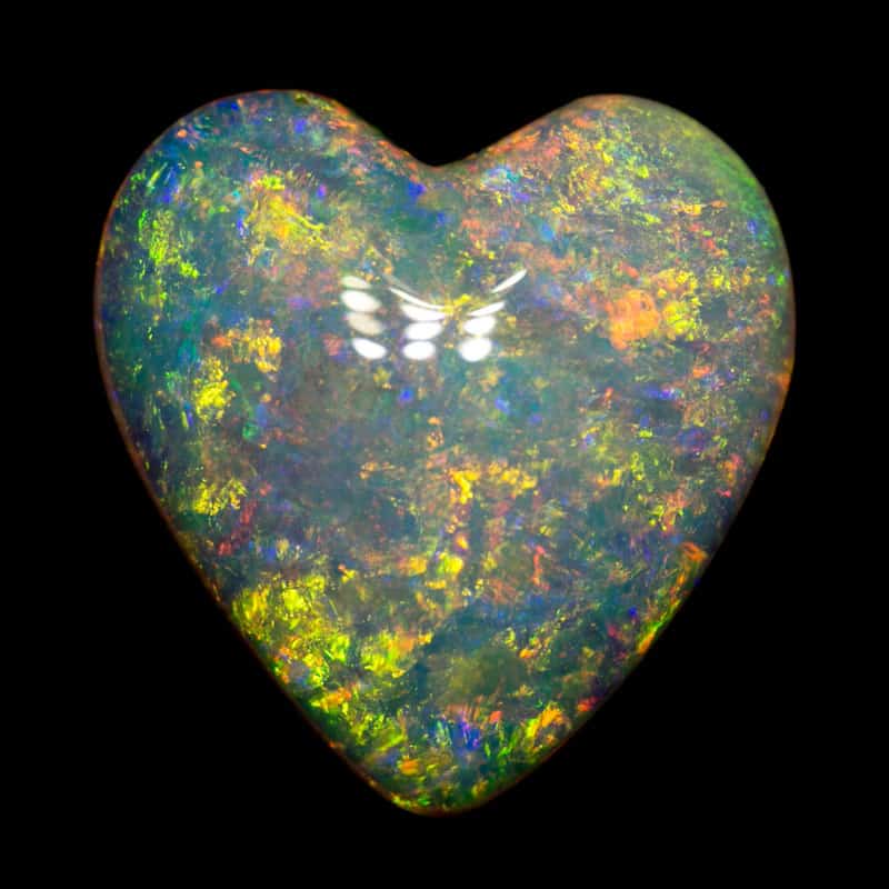 9.60 ct double sided crystal opal heart 18x17x5.5mm