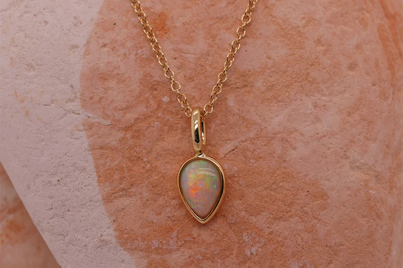 Allegra Necklace Gold Crystal Opal 0.68Ct