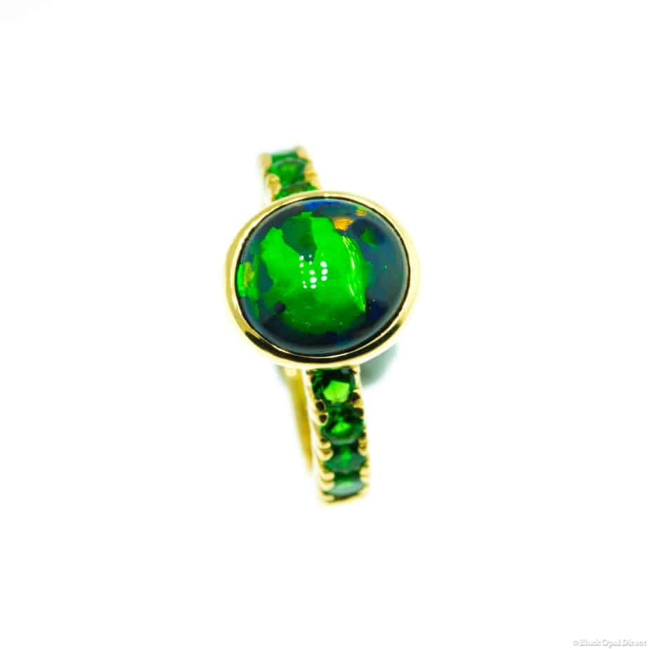 Black Opal and Tsavorite Giselle Ring