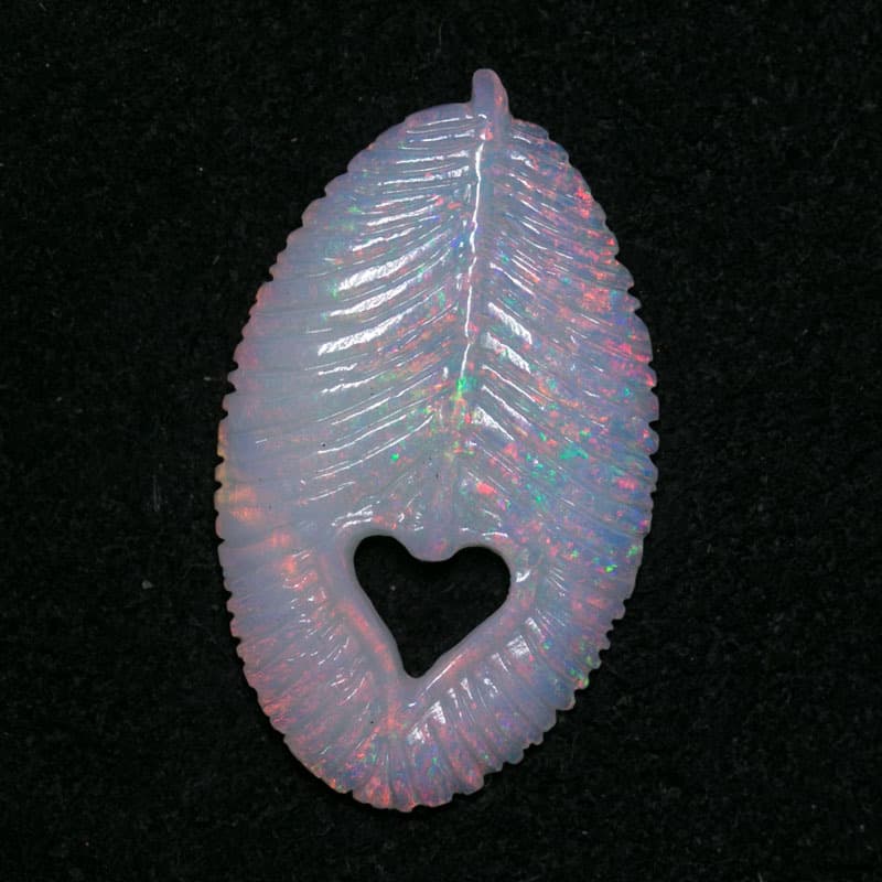 Feather and Heart Carving 2.81ct