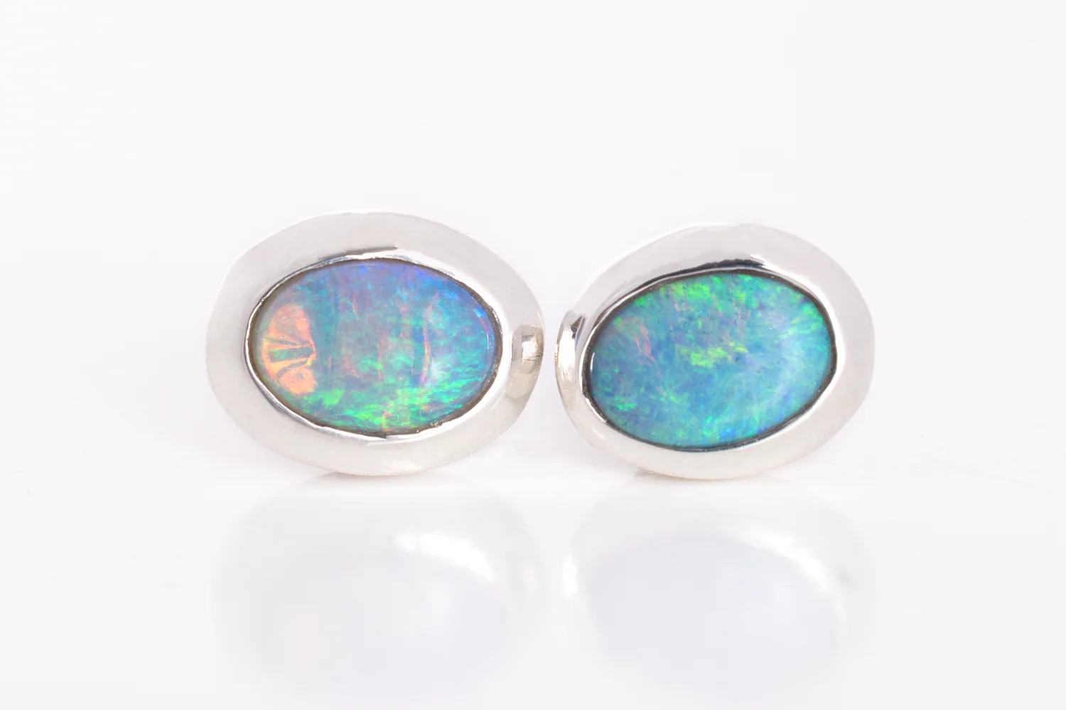 Gabriel Earrings Sterling Silver with 1.29ct Dark Opals