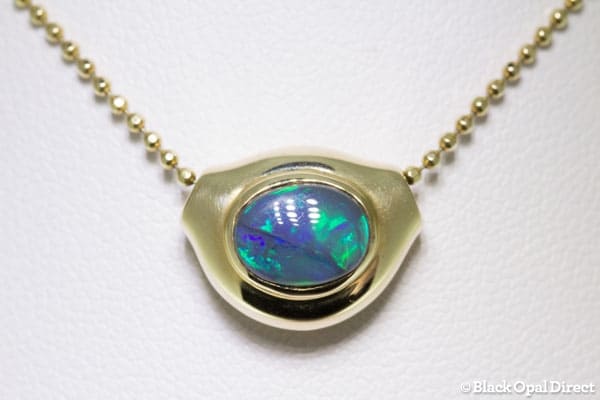 Pod 14kt Gold Slider with Black Opal