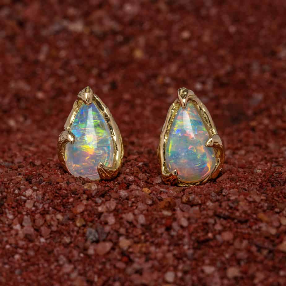 Kindred Crystal Opal Earrings 18kt Yellow Gold