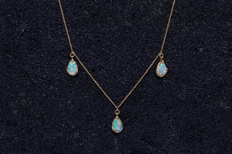 Kindred Gold Trio Crystal Opal Necklace