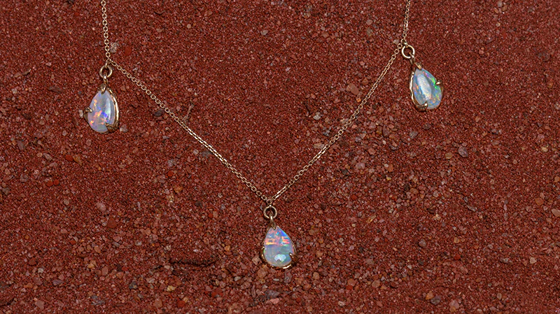 Kindred Rose Trio Crystal Opal Necklace