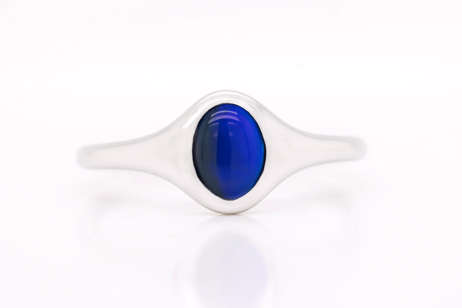 Ring Sterling Silver with 0.62ct Black Opal