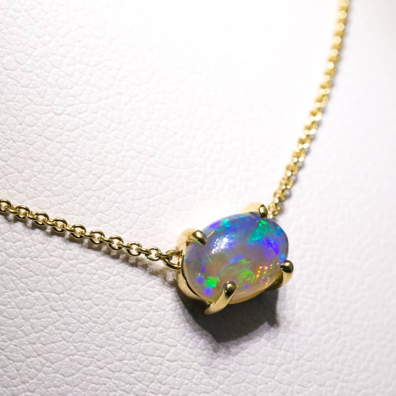 Ruthie 18kt Gold Necklace with 1.23ct Dark Opal