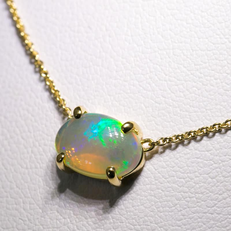 Ruthie 18kt Gold Necklace with 1.65ct Crystal Opal